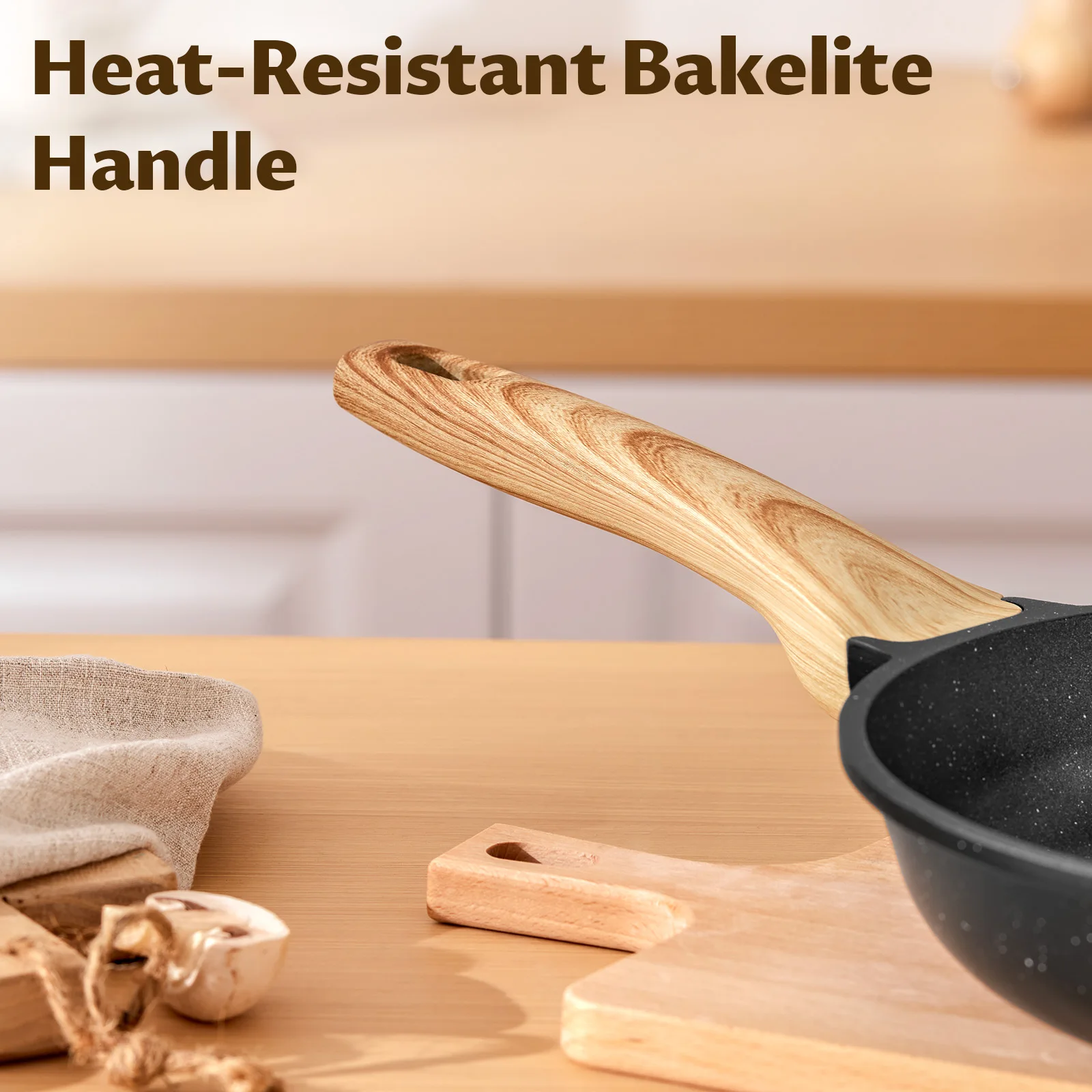 مجموعة مقلاة غير لاصقة، 3 قطع مقلاة حثية لجميع المواقد، مقالي قلي خالية من مادة PFAS #5