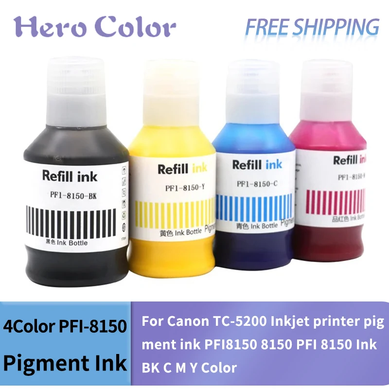 4Color PFI-8150 Pigment Ink Compatible For Canon TC-5200 Inkjet printer pigment ink PFI8150 8150 PFI 8150 Ink BK C M Y Color