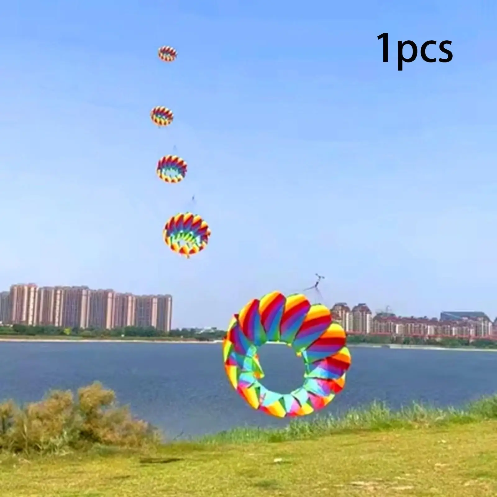 

Большой воздушный змей из парафольда, огромный спортивный 3D воздушный змей для мальчиков и девочек для пляжного сада, весенний цвет радуги