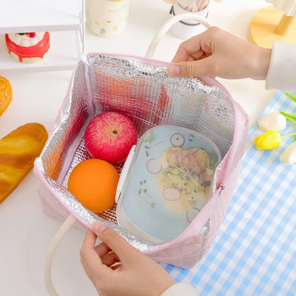 Borsa portatile in tela di stoffa Oxford isolata per tenere al caldo le borse per il pranzo fredde riutilizzabili di grande capacità piccola borsa