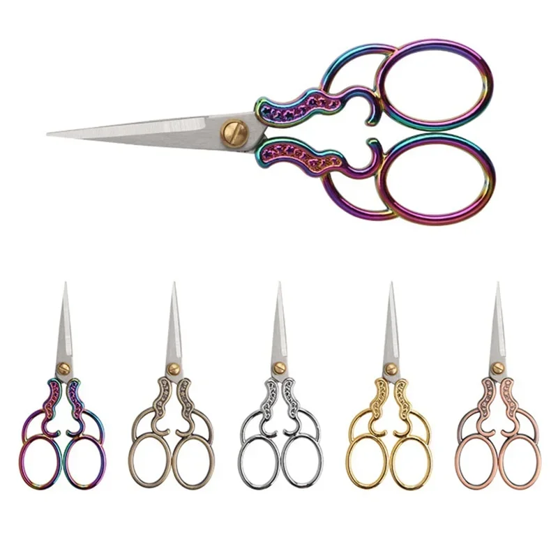 Profissional tesoura de costura de aço inoxidável do vintage bordado artesanato alfaiate estilo fio tesoura