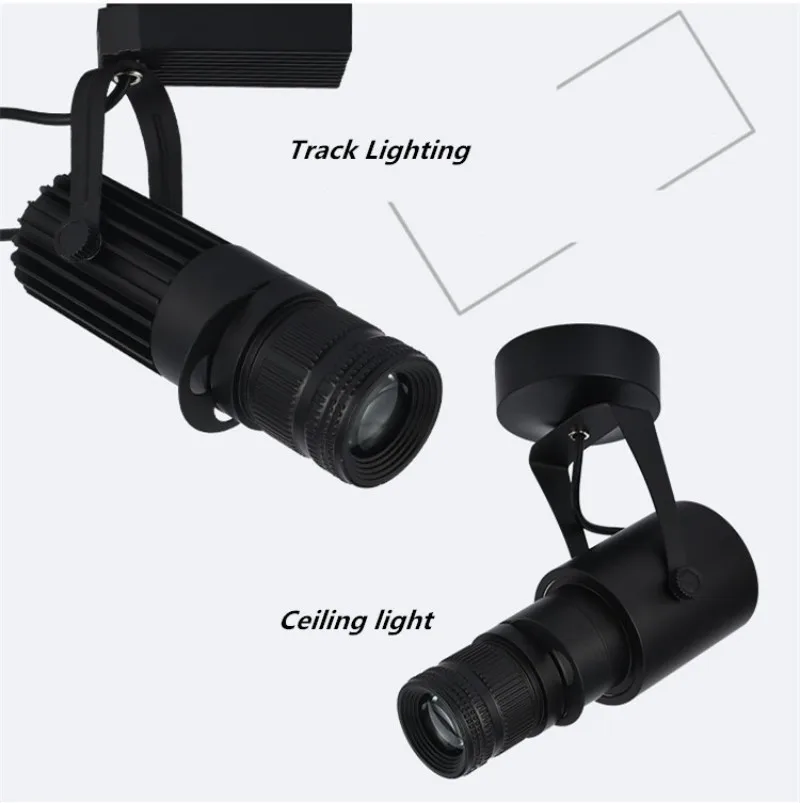 Adjustable aperture led track spotlights Square spotlight painting shop 10W 20W 30W 40W COB open-mounted spotlights Museum