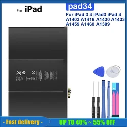 11560mAh Replacement Tablet Battery For Apple iPad 3 4 iPad3 iPad4 A1403 A1416 A1430 A1433 A1459 A1460 A1389 Batteries