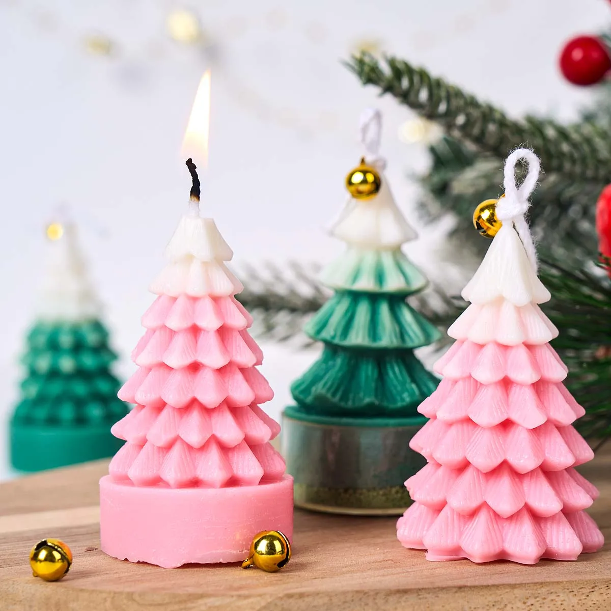 Xmas Ornament Silicone Candle Mold DIY Christmas Tree Soap Epoxy Resin Gypsum Craft Casting Molds Home Holiday Decor Tools view 3