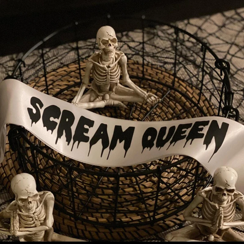 Scream Queen Sash Horror happy Halloween eve fiesta cosplay disfraz Decoración de cumpleaños amigo hermana regalo presente foto Accesorios