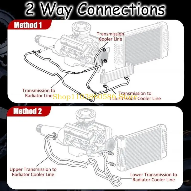 242A Braided Transmission Cooler Hose Lines Fitting Compatible for 4L80E TH350 TH400 4L60E 4L80E 700R4 200-4R TR6060 4R70W C5