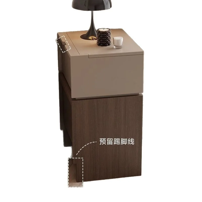 Bedroom modern small apartment mini clamshell dressing table bedside storage cabinet integrated
