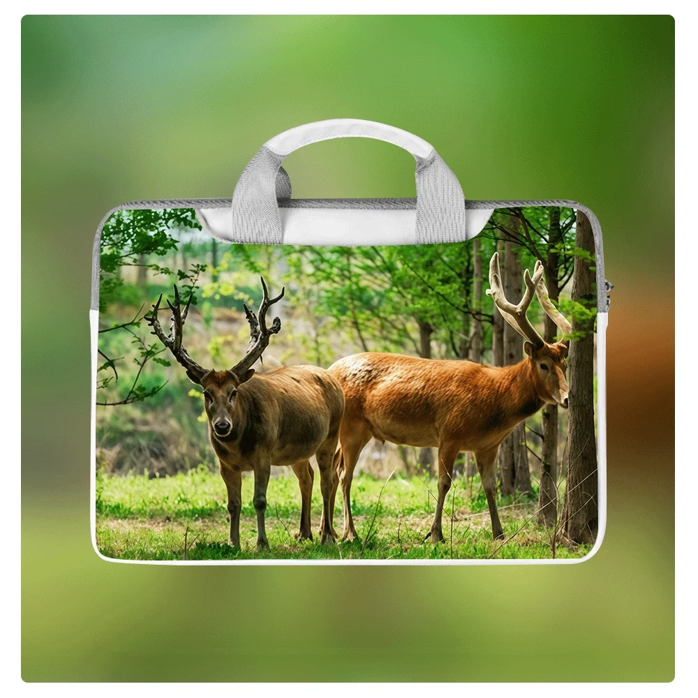 

Deer Pattern Crossbody Laptop Bag Protective Cover 12 14 16 Inch Waterproof PU Shockproof Laptop Shoulder Crossbody Bag Handbag