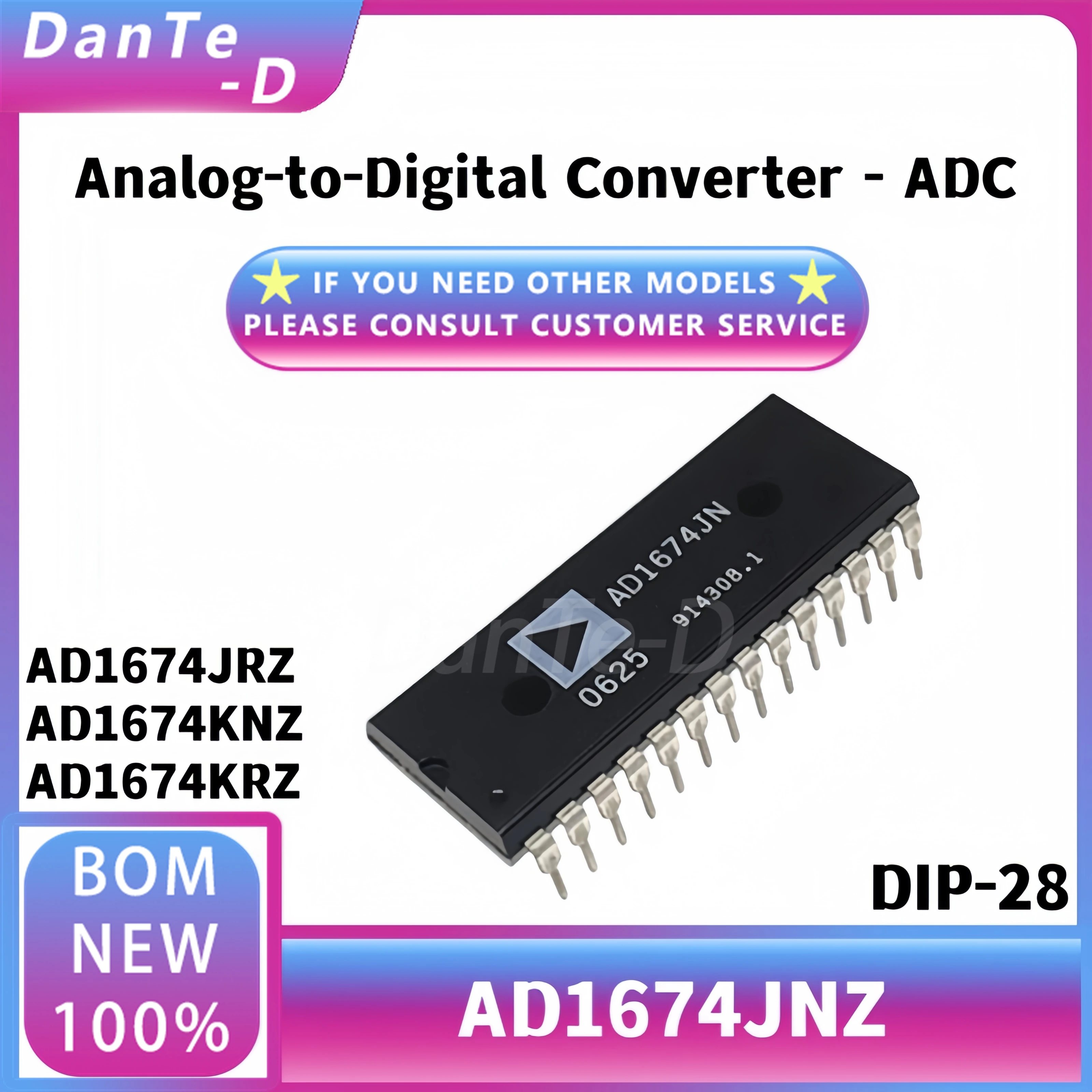 AD1674JNZ New original AD1674JN in-line DIP-28 ADC digital to analog converter IC