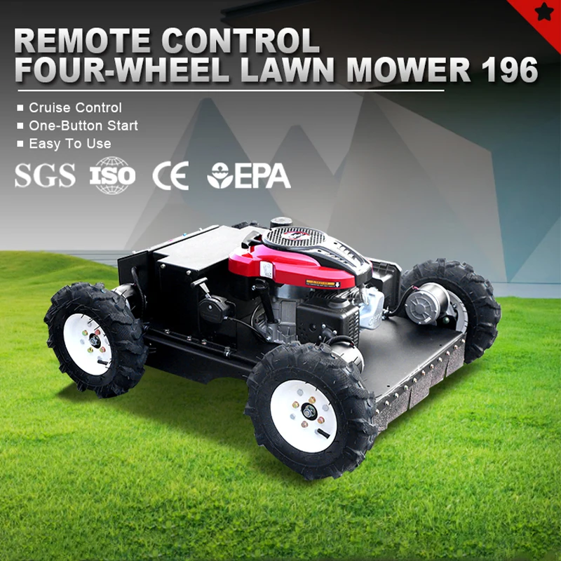 China CE EPA Engine All Terrain Grass Cutting Machine Agriculture Four Wheel Drive Remote Control Smart Robot Lawn Mower