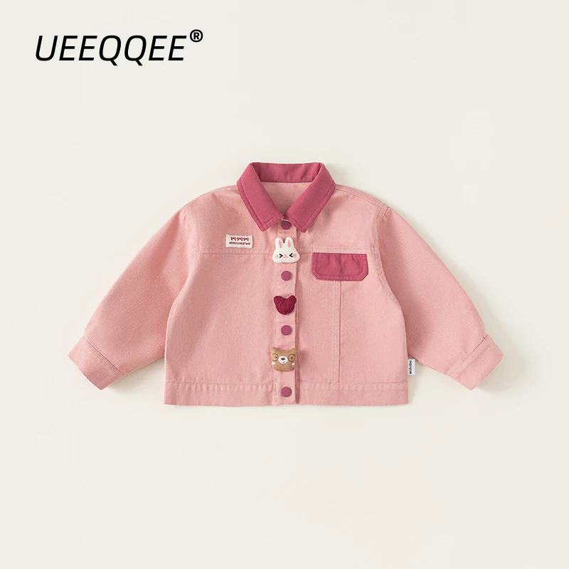 

Весенне-осенние детские куртки для девочек от 1 до 10 лет, лоскутные пальто на пуговицах с героями мультфильмов, корейские топы, верхняя одежда для малышей, детская одежда