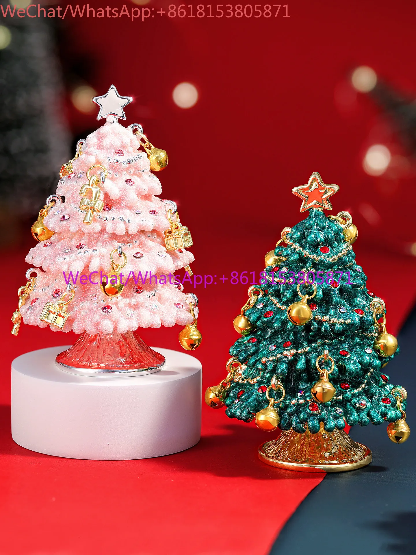 Enamel color cedar tree jewelry box marriage proposal creative ornament birthday gift ornament