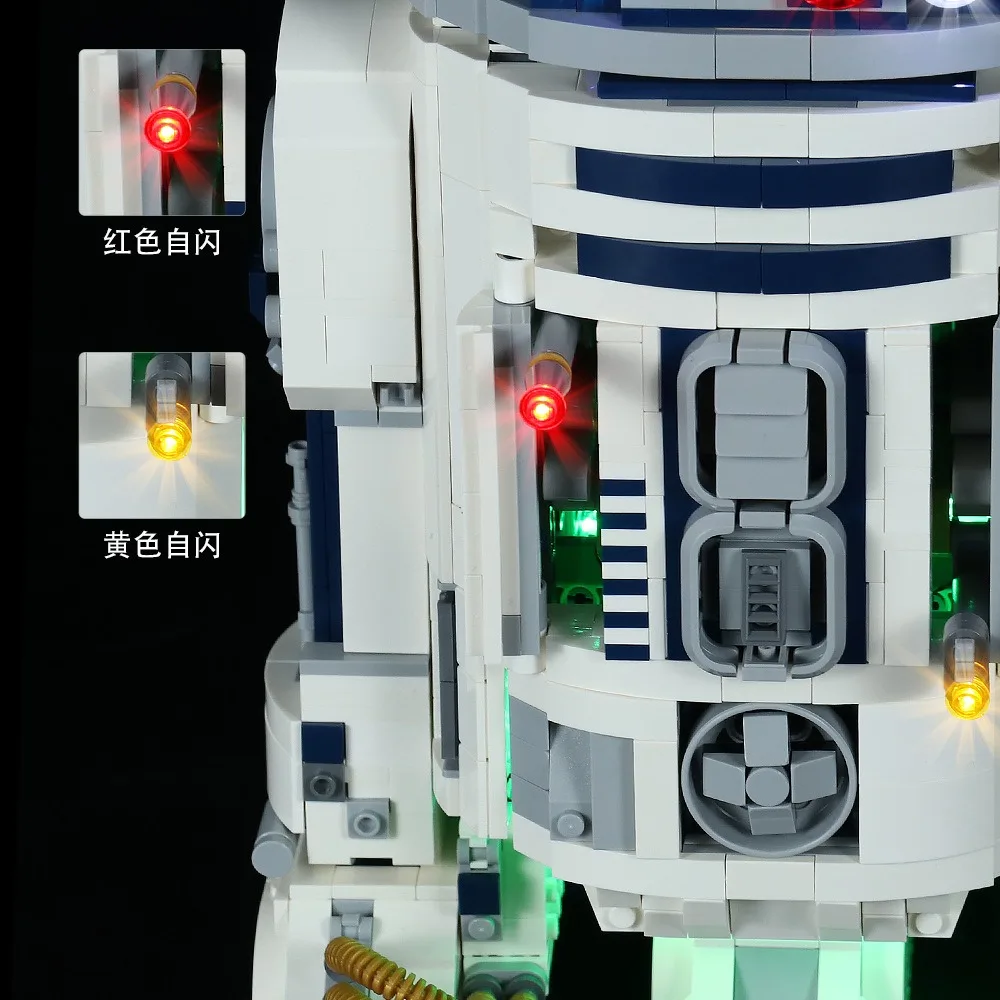 75308 R2-D2 Starsing Wars Movie Series Lighting Set Model non Include Building Block (solo luce a Led)