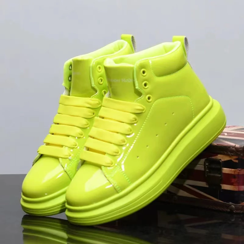 

High-tops Sports Shoes For Women Shiny leather luxury brand Replica shoes original Lightweight Soft Chunky Sneakers Women botas