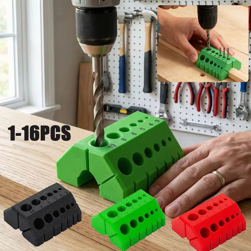 

1-16PCS One Size 3D Printed Drill Guide Rail Electric Drill Aligner Fixer Tool Lightweight for Precise Wood Metal Drilling