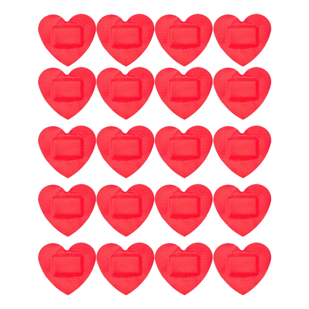 

20 Pcs Heart Wound Stickers Bandage Adhesive Patches Bandages Small Heart-shaped