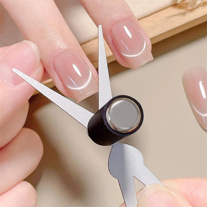 더블헤드 프렌치 네일 아트 자석 세트 캣아이 마그네틱 로드 조합 네일 아트 DIY V자형 효과 젤 네일 폴리쉬 자석