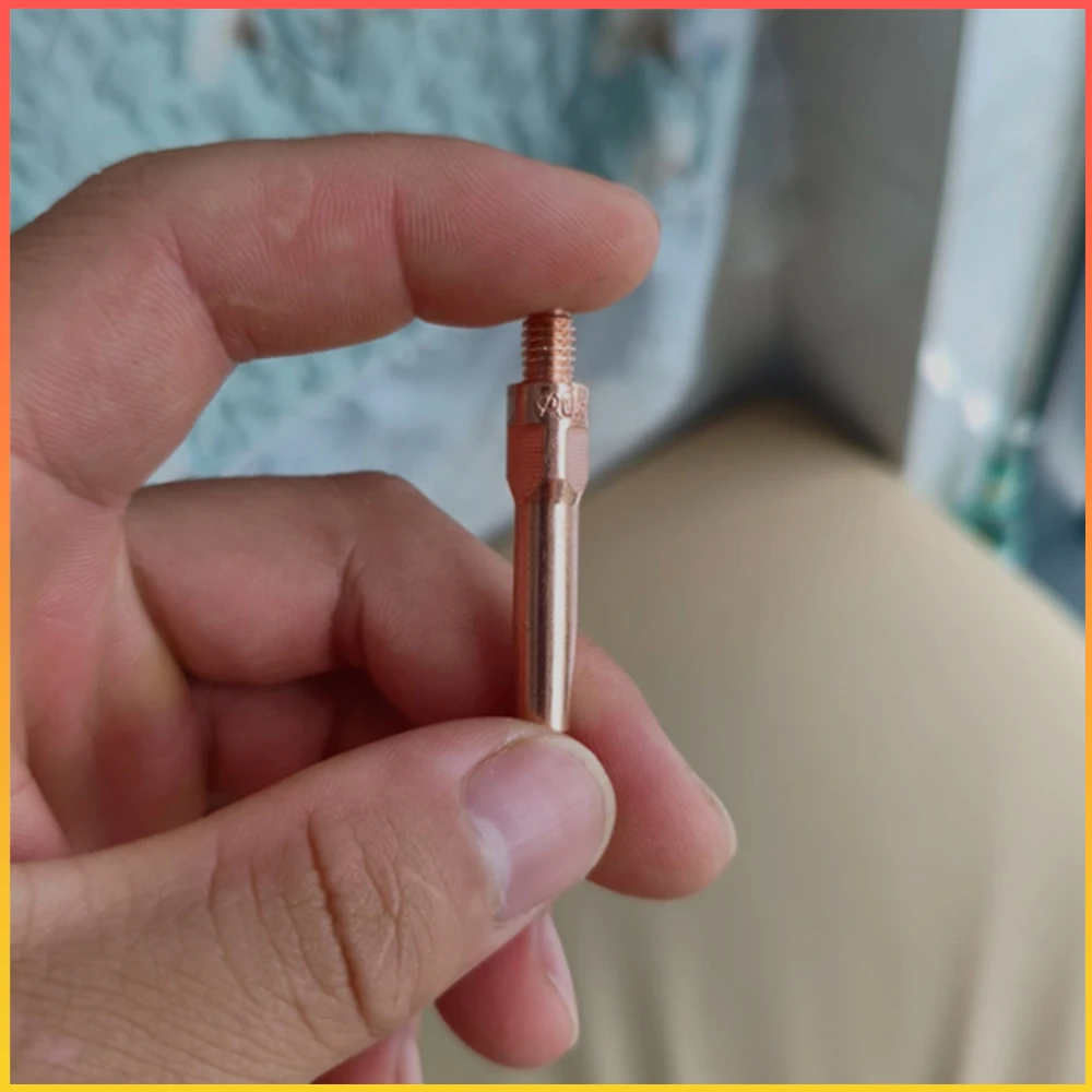 10Pcs Thickened Red Copper Contact Tip M6x1.0 Thread OD8.0/8.8mm Length 40/45mm Bore 0.8/1.0/1.2mm Welding Torch Accessories