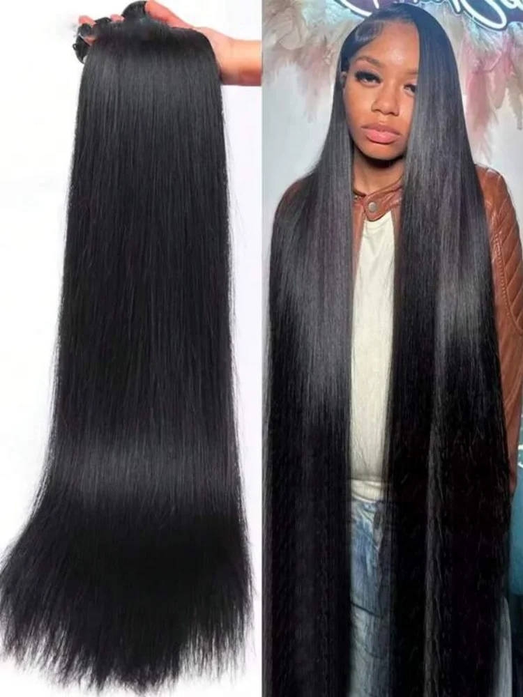 

Brazilian Straight Human Hair Bundles 26 28 30 32 Inch 100% Unprocessed Virgin Straight Weave 4 Bundles Human Hair Natural Balck