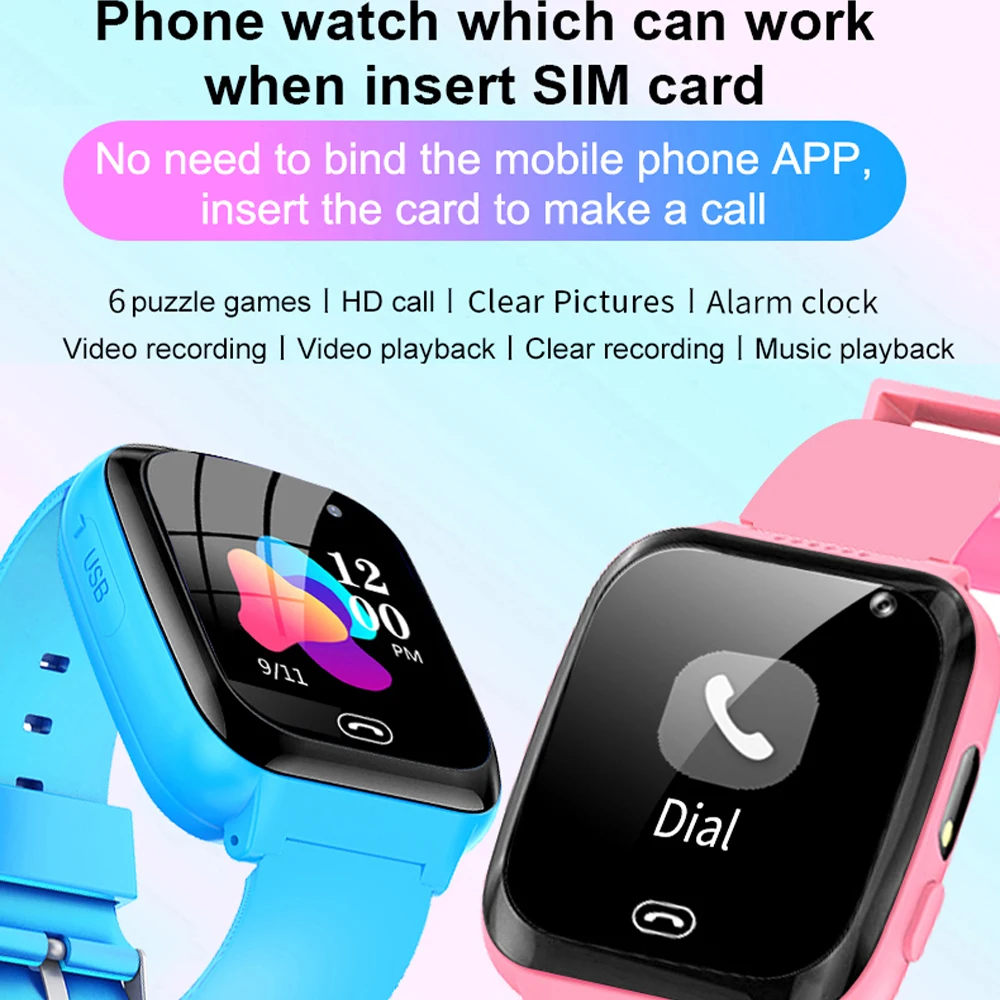 Kids Smart Watch Video/Music Player Flashlights Calculator Alarm Clock Touch Screen Toy With Camera Games Smartwatch Children