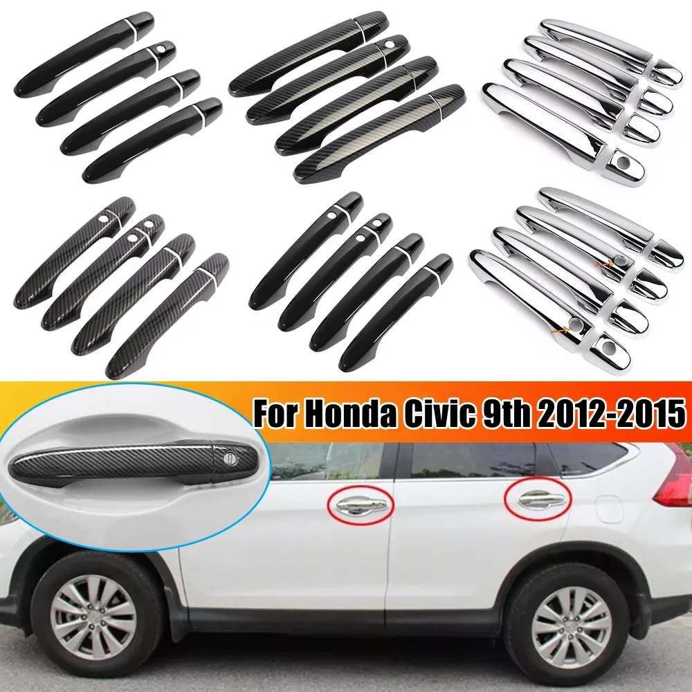 For Honda Civic 9th Gen 2012 2013 2014 2015 Car Exterior Door Handle Cover Sticker Moulding Trim Protective Accessories