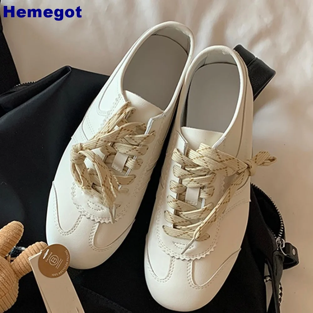 Round Toe Sports Casual Shoes 2024 Summer New Mixed Color Lace-Up Street Style Flat Shoes Fashion Women Ballet Shoes