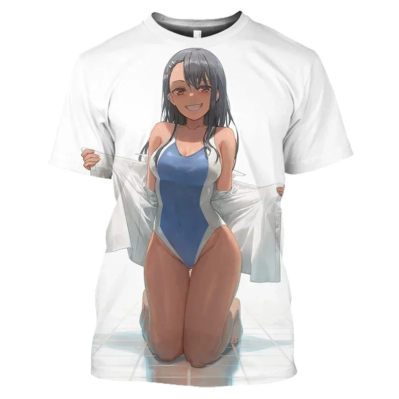 Nagatoro Hayase Kawaii Loli T Shirt Men Otaku T-shirt 3D Hentai Sexy Ahegao Anime Y2k Tops for Exposed Bikini Cosplay Tee Shirts