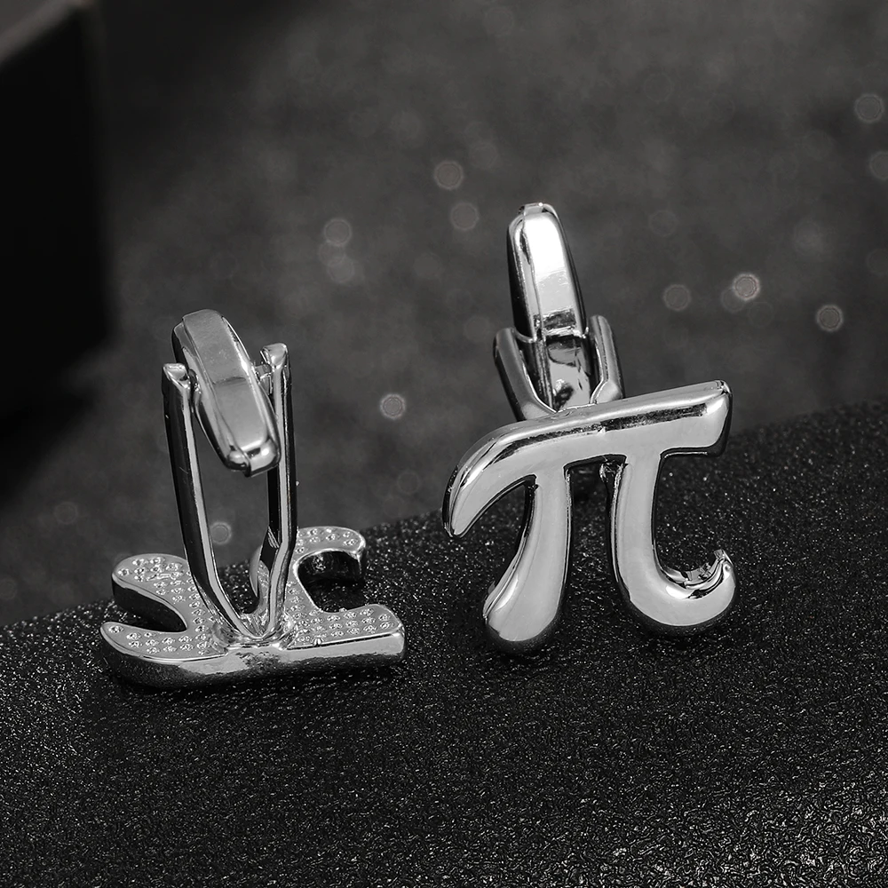 Symbol π Manschettenknöpfe Geschenke für Studenten Persönlichkeit Zeichen Pi Manschettenknöpfe – Detail 3