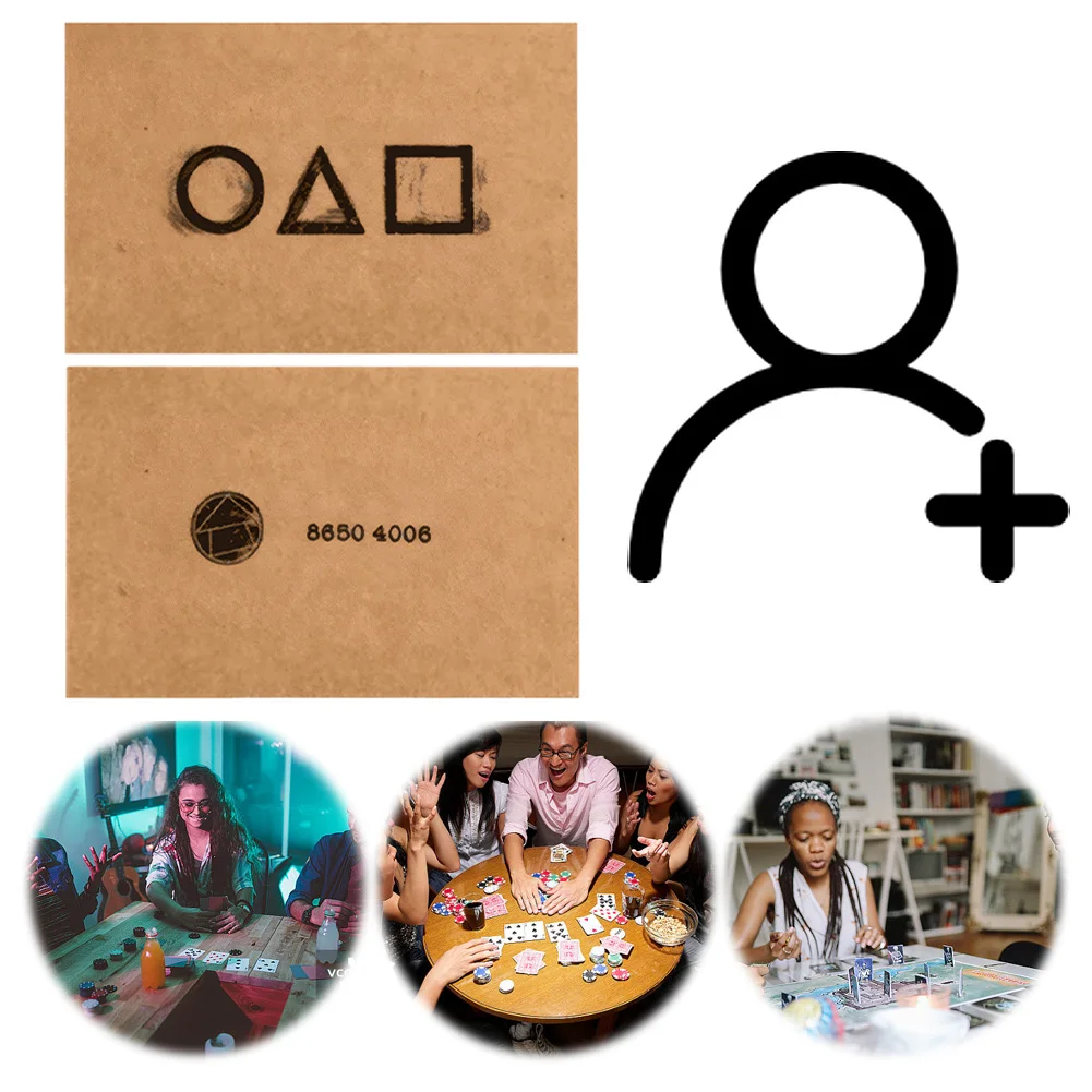 

20/30/50pcs Calamari Game Party Invitation Card Square Triangle Circle Invitation Letter Gift for TV Series Fans