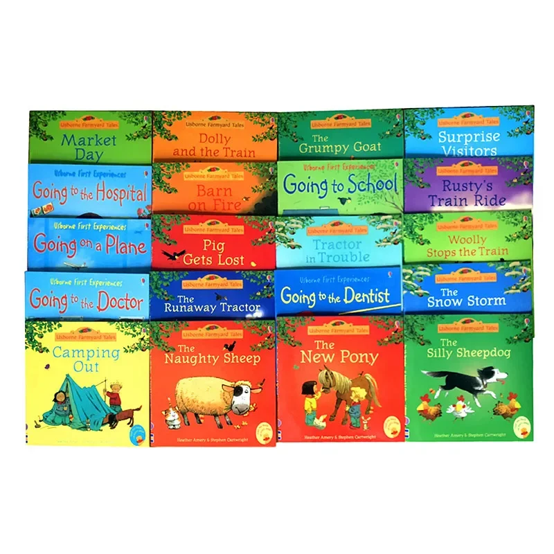 

20 шт./компл., 15x15 см, английские книги с изображением Usborne для детей и детей, знаменитая история, английские сказки, серия детской книги, история на ферме