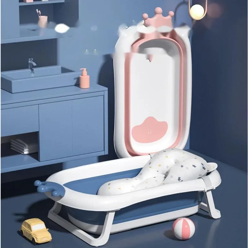 Spacious Folding Baby Bathtub Large Newborn Shower Tub with Steam Generator for Sauna Suitable for Sitting and Lying Down