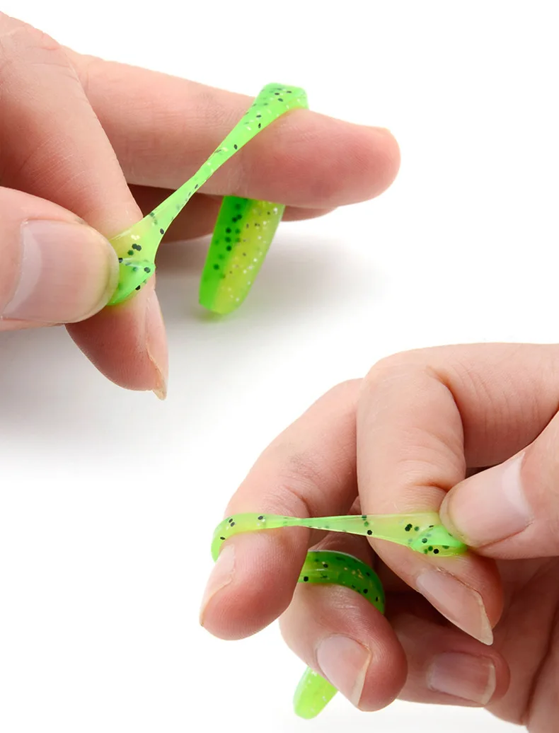 Angelköder, T-Schwanz, weicher Köder, Mandarinenfisch, Jigkopf, 5–8,5 cm, Wurm, Texas Rig Carolina Rigs, Lot, 10 Stück, Ausverkauf – Detail 2