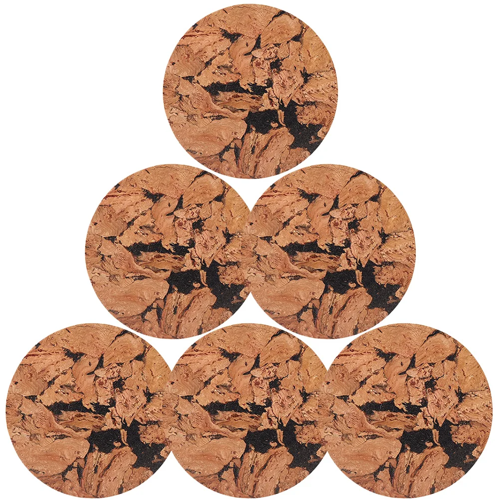 

6Pcs Cork Coasters Heat Resistant Cup Coaster Set for Home Office Tabletop Decor Anti-Slip Wear-Resistant Drink Pad