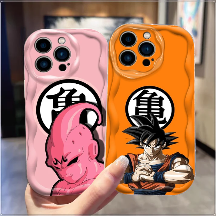 D-Dragon Ball Comics Goku Logo For Apple iPhone 15 14 13 12 11 XS XR X Pro Max Plus Wave Oil TPU Phone Case