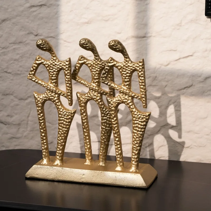 التماثيل الحديثة الإبداعية تمثال معدني غرفة المعيشة الفاخرة منحوتات أنيقة غرفة نوم جمالية الحلي ديكورات المنزل #1