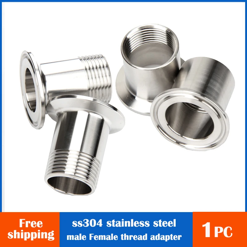 

Stainless Steel Male And Female Threaded Connectors Tri Clamp 50.5mm 64mm Flange Connection 1/4” 3/8” 1/2" 1" 1.5" 2"