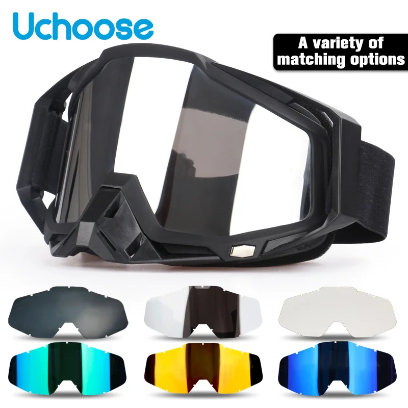 Uchoose New Protective Glasses Motorcycle Outdoor Sports Windproof Dustproof Eye Glasses Ski Snowboard Goggles Motocross Riot 2