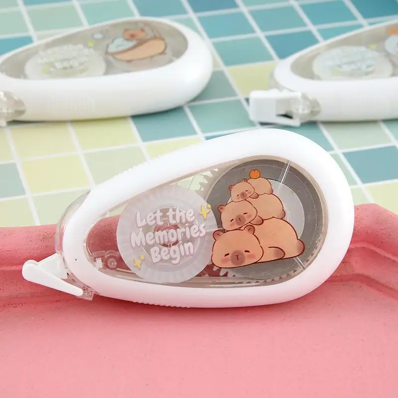 2Pcs Cartoon Capybara Correction Tape Multi-specification Corrective Tape School Office Supplies Crafting Note Taking Journal