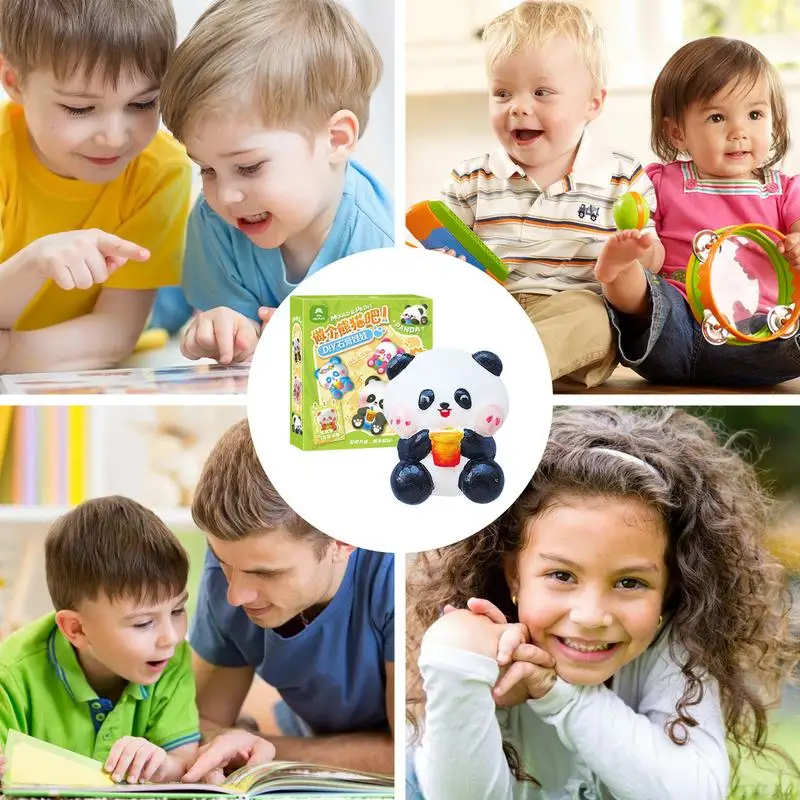 Juego de artes y manualidades para niños, Kit de juguetes artesanales, herramienta de artesanía artística con modelos de Panda para actividades de unión familiar en el hogar