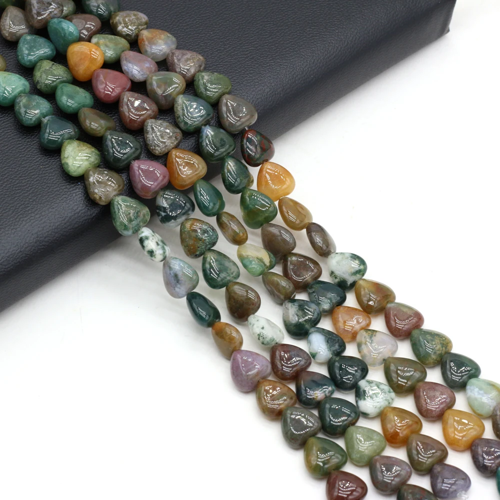 

Natural Stone Heart-shaped Semi Precious Stone Moss Agate Bead Jewelry Making DIY Necklace Bracelet Accessories Gift 10x10x5mm