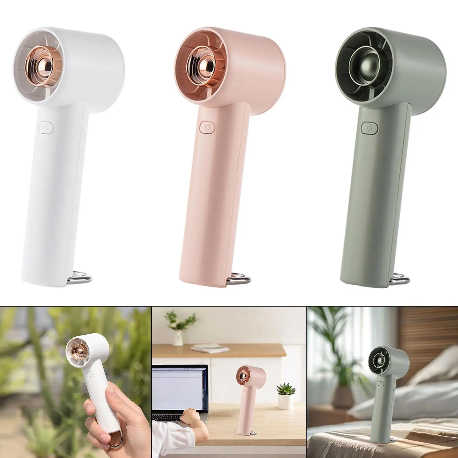 Mały ręczny wentylator z 3 prędkościami USB do ładowania osobistego wentylatora do sportów na świeżym powietrzu, kompaktowy uchwyt antypoślizgowy o długości 5.3 cali