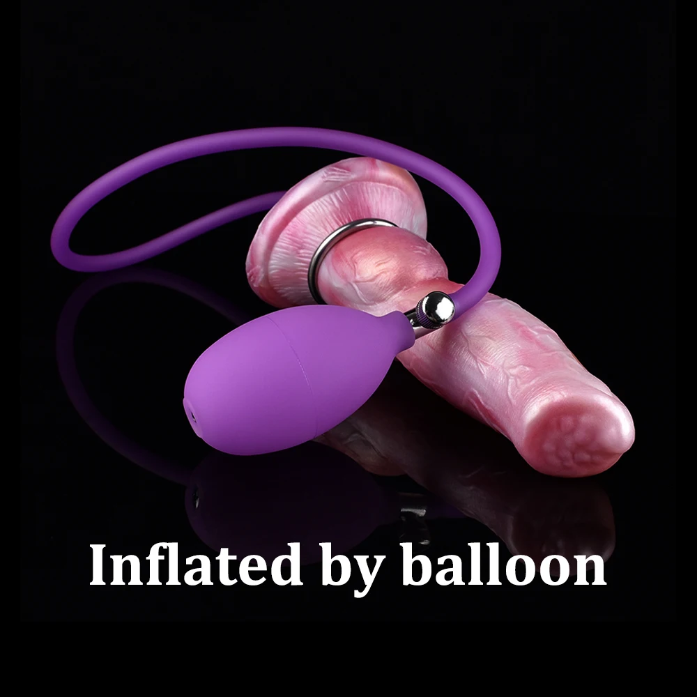 QKKQ Fantasy Inflatable Dog Dildo Huge Knot Animal Penis Man And Woman Adult Products Plug Anal Masturbate Silicone Sex Toys 18+