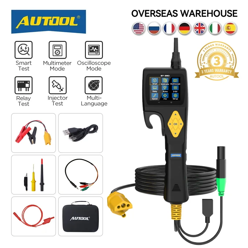 مُختبر الدائرة الكهربائية AUTOOL BT280: تقييم شامل لأداء مُختبر متعدد الوظائف لسياراتك