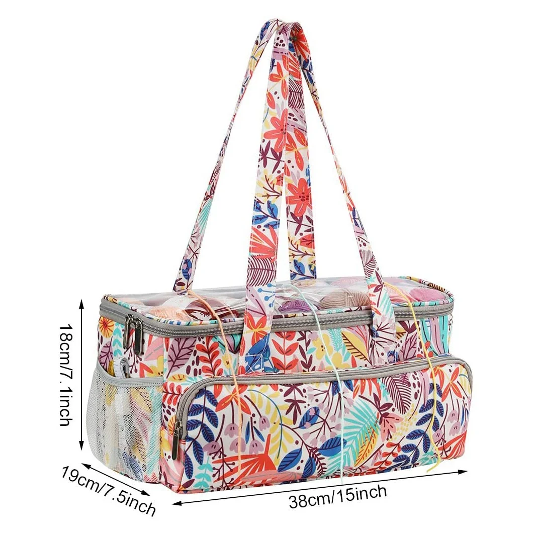 

【SEE】сумка для вязания, сумка-органайзер из пряжи, сетка для хранения с прозрачной крышкой для переноски вязальных спиц, крючки для вязания крючком