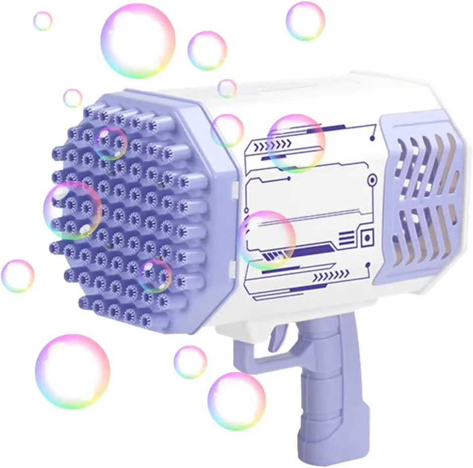 69 Holes Electric Fully Automatic Bazooka Bubble Gun Kids Soap Water Bubble Machine for Outdoor Games