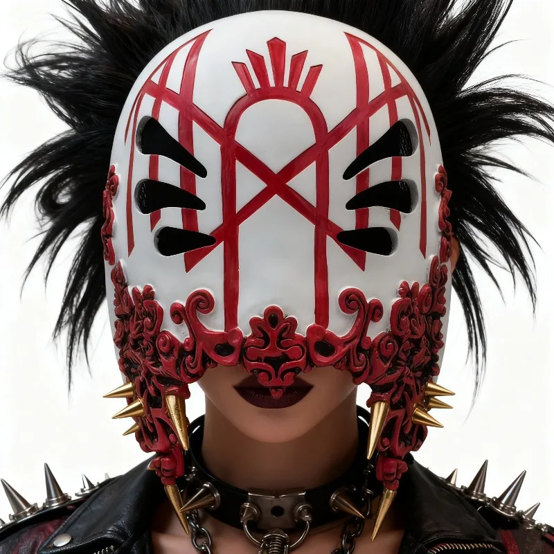 Maska Rockowa Maska z Żywicy Kostium Cosplay Maska Steampunkowa Akcesoria Ghoul dla Kobiet i Mężczyzn Rekwizyty na Imprezę DIY Cosplay Maska Maskaradowa