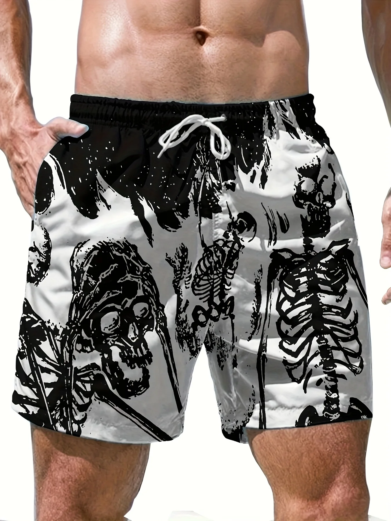 

Лето 2023, новые дышащие мужские шорты из полиэстера с 3D-принтом для отдыха и повседневные быстросохнущие мужские шорты из полиэстера