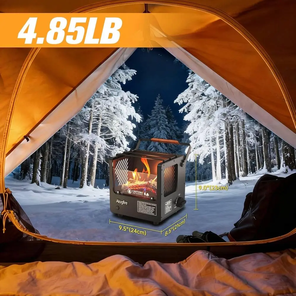 Portable 3-in-1 Gas Fire Pit, 5200 BTU Butane Heater, Outdoor Safe Tabletop Fire Bowl for Camping and Fishing view 2