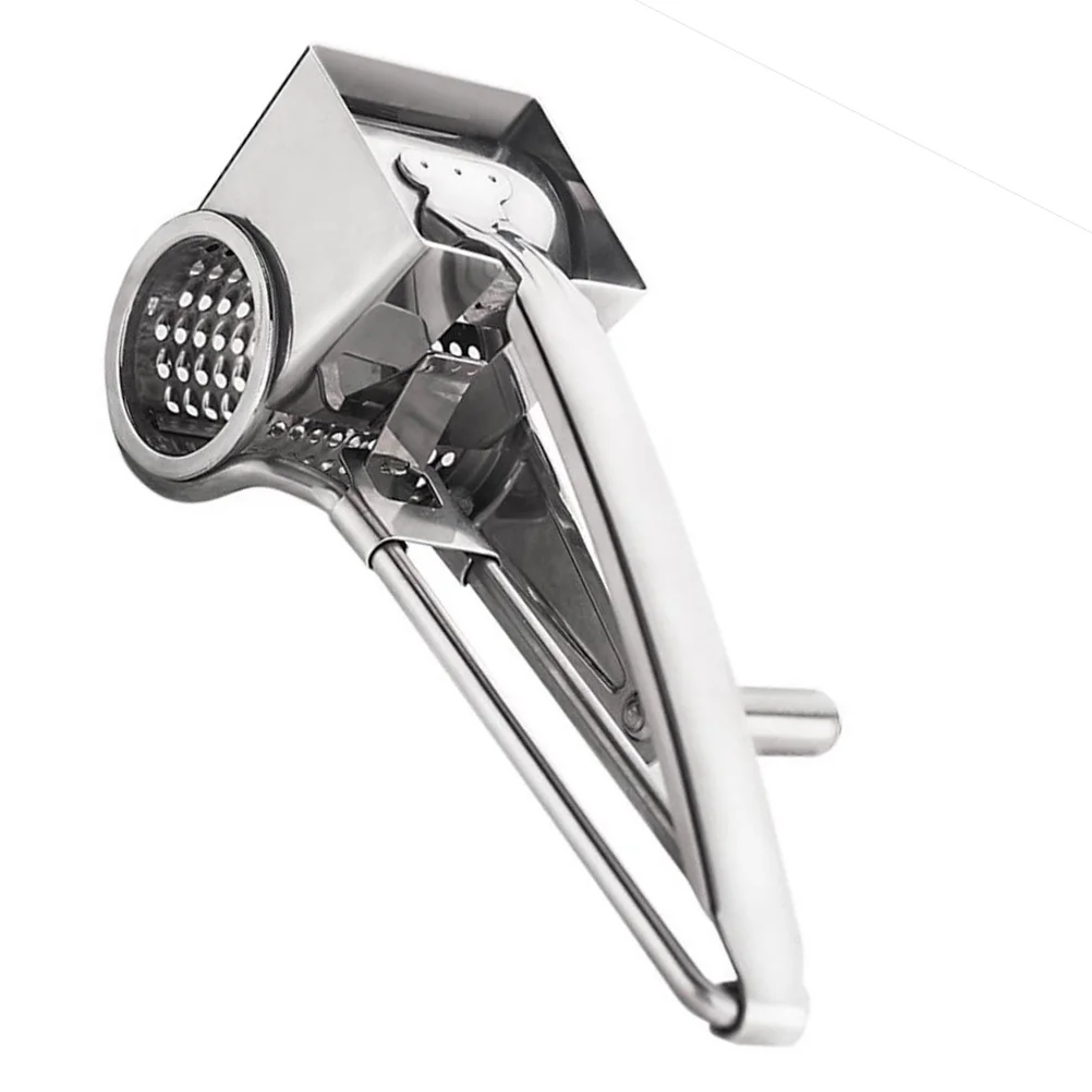 

Stainless Steel Cheese Shredder Rotary Grater Silver Ultra Blades Never Rust Easy Clean Dishwasher Safe Lightweight For