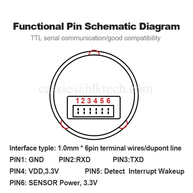 Hi-Link HLK-ZW0623 Fingerprint Identification Module High Resolution Capacitive Touch Fingerprint Door Lock Collection Sensor